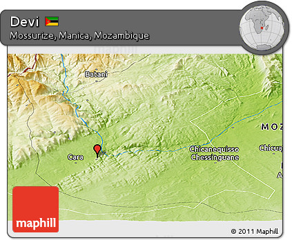 Physical Panoramic Map of Devi