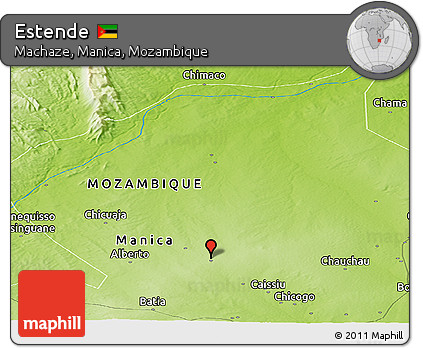Physical Panoramic Map of Estende
