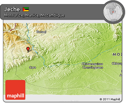 Physical Panoramic Map of Jeche