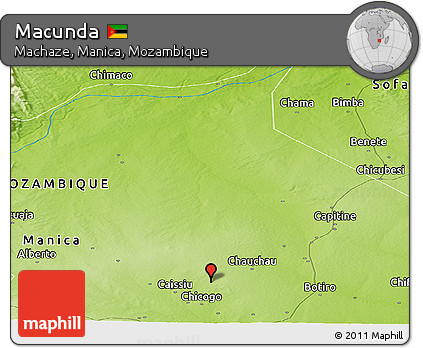 Physical Panoramic Map of Macunda