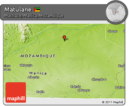 Physical Panoramic Map of Matulane
