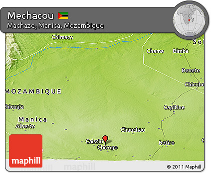 Physical Panoramic Map of Mechacou