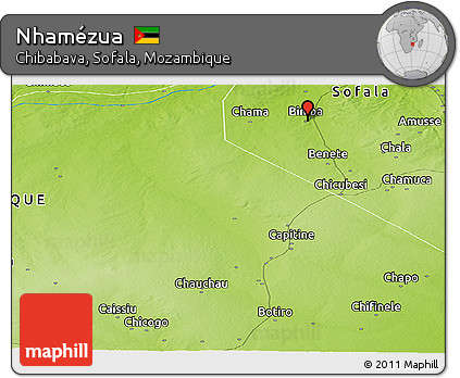 Physical Panoramic Map of Nhamézua
