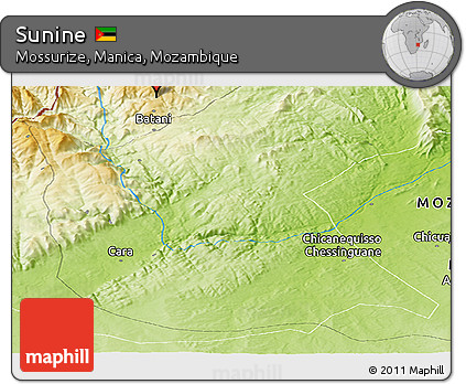 Physical Panoramic Map of Sunine