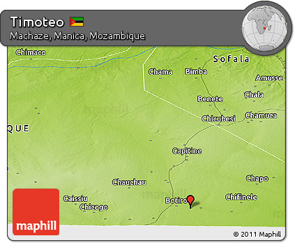 Physical Panoramic Map of Timoteo
