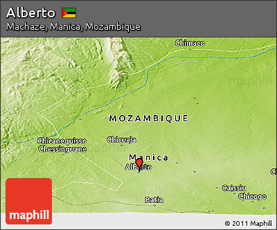 Physical Panoramic Map of Alberto