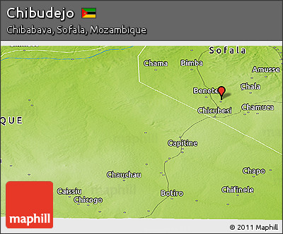 Physical Panoramic Map of Chibudejo