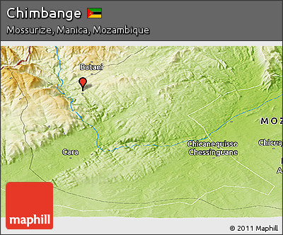 Physical Panoramic Map of Chimbange