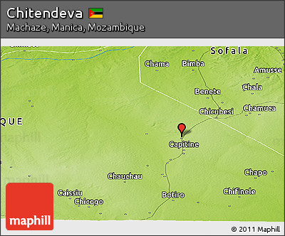 Physical Panoramic Map of Chitendeva