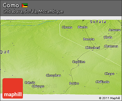 Physical Panoramic Map of Como