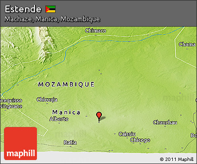 Physical Panoramic Map of Estende