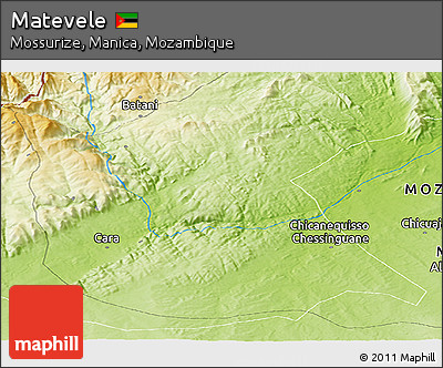 Physical Panoramic Map of Matevele