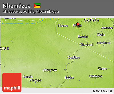 Physical Panoramic Map of Nhamézua