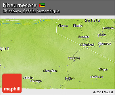 Physical Panoramic Map of Nhaumecore