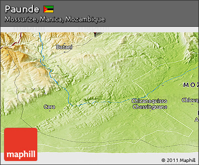 Physical Panoramic Map of Paunde