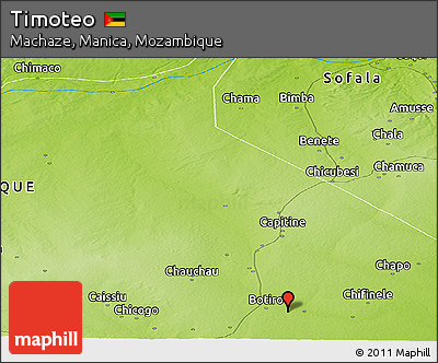 Physical Panoramic Map of Timoteo