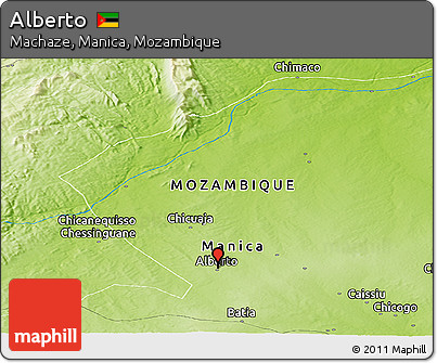 Physical Panoramic Map of Alberto