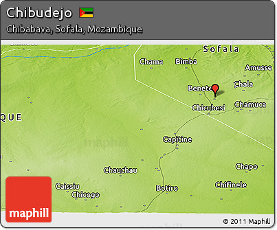 Physical Panoramic Map of Chibudejo
