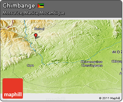 Physical Panoramic Map of Chimbange