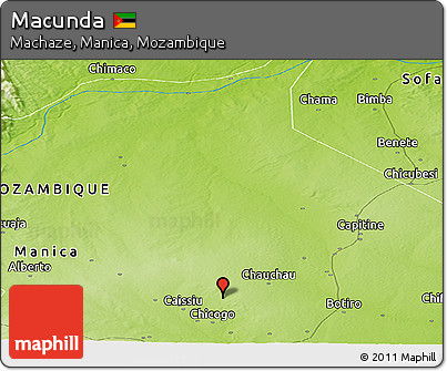 Physical Panoramic Map of Macunda