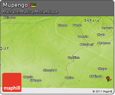 Physical Panoramic Map of Mupengo