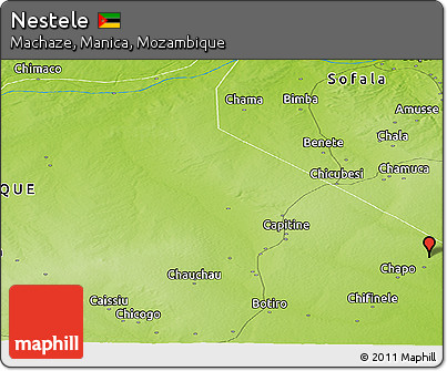 Physical Panoramic Map of Nestele