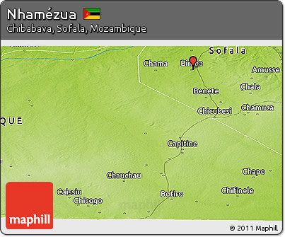Physical Panoramic Map of Nhamézua