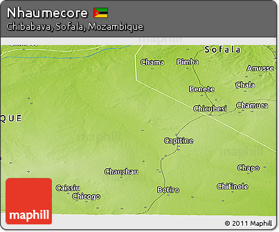 Physical Panoramic Map of Nhaumecore