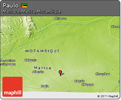 Physical Panoramic Map of Paulo