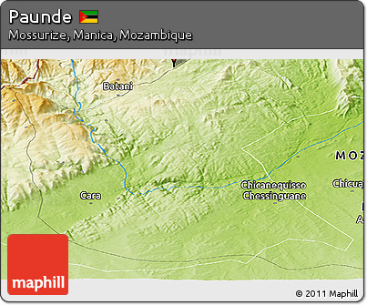 Physical Panoramic Map of Paunde