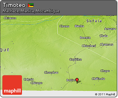 Physical Panoramic Map of Timoteo