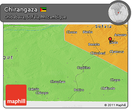 Political Panoramic Map of Chirangaza