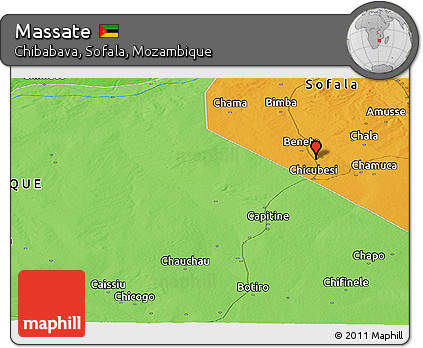 Political Panoramic Map of Massate
