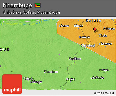 Political Panoramic Map of Nhambuge