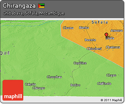 Political Panoramic Map of Chirangaza