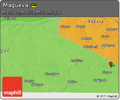 Political Panoramic Map of Magueva