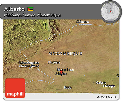 Satellite Panoramic Map of Alberto