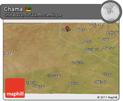 Satellite Panoramic Map of Chama