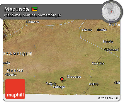 Satellite Panoramic Map of Macunda