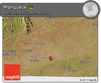 Satellite Panoramic Map of Mangueze