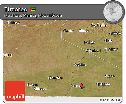 Satellite Panoramic Map of Timoteo