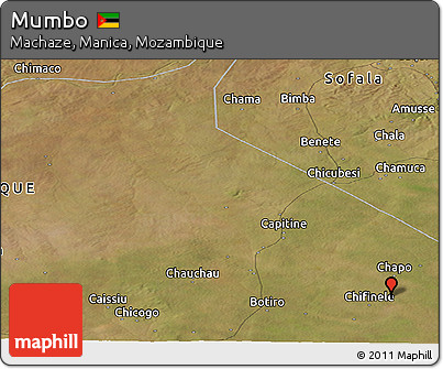 Satellite Panoramic Map of Mumbo
