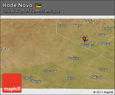 Satellite Panoramic Map of Hode Novo
