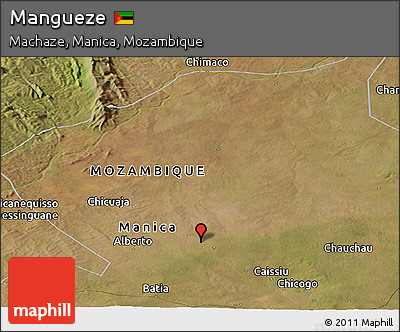 Satellite Panoramic Map of Mangueze