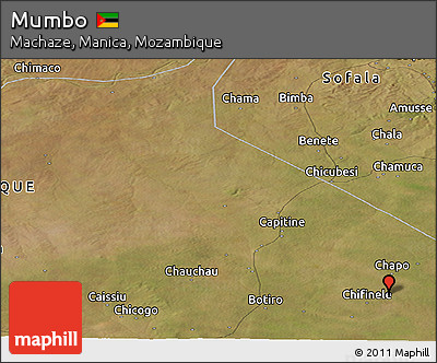 Satellite Panoramic Map of Mumbo