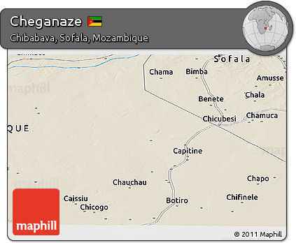 Shaded Relief Panoramic Map of Cheganaze