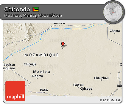 Shaded Relief Panoramic Map of Chitondo