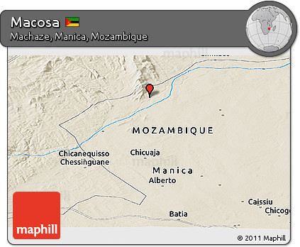 Shaded Relief Panoramic Map of Macosa