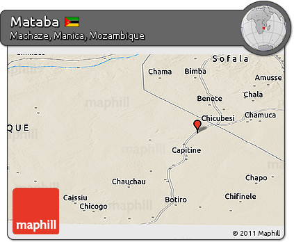 Shaded Relief Panoramic Map of Mataba