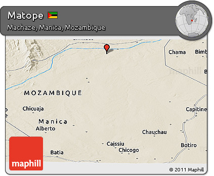 Shaded Relief Panoramic Map of Matope